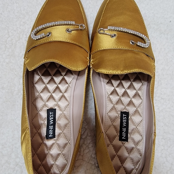 Nine West Gold Satin Flats Size US 9.5 - Picture 6 of 6
